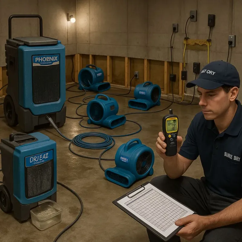 Structural Drying and Dehumidification process in Inyo County, CA